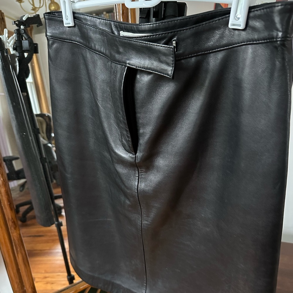 Black leather skirt